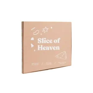 Custom Crooked Pizza Box with Fresh Pizza by First Custom Packaging