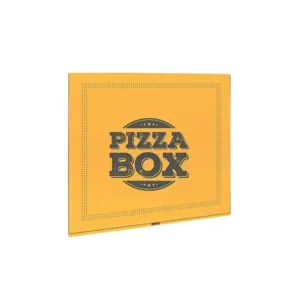 Custom Crooked Pizza Box with Fresh Pizza by First Custom Packaging