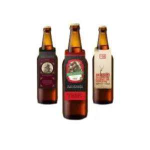 Custom Matte Finish Bottle Neckers by First Custom Packaging with premium matte texture for wine bottle branding and promotional packaging