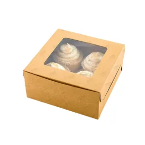 Brown Bakery Boxes with Window by First Custom Packaging