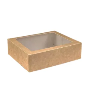 Brown Bakery Box with Window by First Custom Packaging with Cupcakes