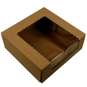 Brown Bakery Box with Window by First Custom Packaging with Cupcakes