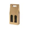 Custom Bottle Carriers with Display Window by First Custom Packaging showing premium wine bottles in custom packaging