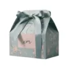 Elegant Custom Design Printed Gable Boxes with a ribbon, perfect for gifts and retail packaging, from First Custom Packaging.