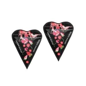 Die Cut Mylar Bags featuring a unique design with vibrant colors, used for packaging creative products, designed by First Custom Packaging.